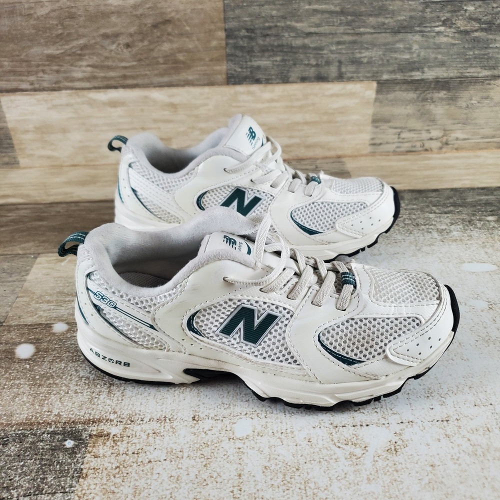 New Balance 530 Kids Shoes Sz 1.5 M Sea Salt Marsh Green Mesh Lace Up Sneakers